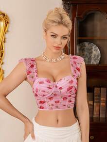 Myrelith 1 chiếc áo ngực lưới nữ (có gọng) - Hồng - Xem 3