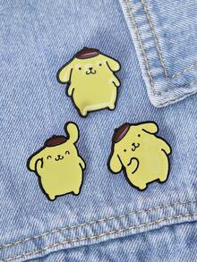 HELLO KITTY AND FRIENDS | SHEIN Pudding Dog Cartoon Series Alloy Brooch Cartoon Badge, IP Joint Model, Cute, Suitable For Daily Decoration, Exquisite Small Gifts - Multicolor - View 1