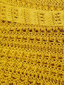 MUSERA Waist Belt Detail Crochet Knit Micro Mini Shorts Hot Pants Coord Bottoms Only Summer Sexy Going Out Beach Holiday Ibiza Club Tropical Fever - Light Yellow - View 6
