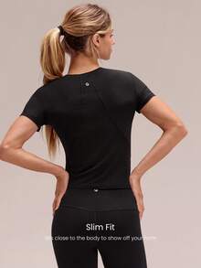 GLOWMODE Modal Slim Fit Sports Tee Daily Casual - Black - View 2