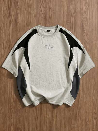 TOKVUE Men's Casual T-Shirt, Short Sleeve Round Neck T-Shirt, Knit Top, Casual Style, Ins Style