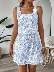 SHEIN LUNE Women's Casual Printed Short Dress, Suitable For Spring And Summer,Dresses For Women Summer - Multicolor - View 4