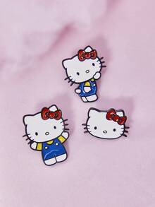 HELLO KITTY AND FRIENDS | SHEIN HelloKitty Cartoon Series Alloy Brooch Cartoon Badge, IP Joint Model, Cute, Suitable For Daily Decoration, Exquisite Small Gifts - Multicolor - View 2