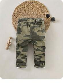 SHEIN Baby Boy Camo Print Jeans - Army Green - View 4