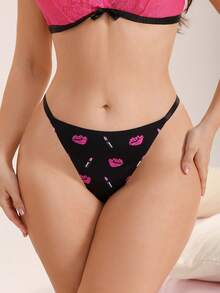 Eraneu Lip Print Plus Size Women Underwear - Multicolor - View 3