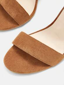 CUCCOO CURVES Giày sandal đế dày cho nữ, thích hợp đi làm và đi lại hàng ngày, giày cao gót hở mũi đế vuông đa năng cho mùa hè, dự tiệc cưới, tiệc chiêu đãi. - Màu Khaki - Xem 6