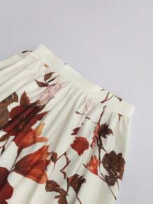 SHEIN Franclia Floral Print Casual Skirt, Suitable For Summer Outdoor Travel, Daily Wear, Commute, Business, Party And Date - Multicolor - View 4