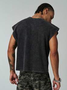 ÉpureWay Camiseta de tirantes de verano casual lavada con efecto vintage para hombres - Multicolor - Ver 2