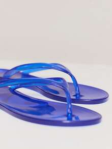 MUSERA Pantuflas de mujer de fondo plano multiusos, adecuadas para vacaciones de primavera y verano, temporada de primavera y verano, vacaciones de primavera, Pascua, Navidad - Azul - Ver 3