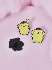 HELLO KITTY AND FRIENDS | SHEIN Pudding Dog Cartoon Series Alloy Brooch Cartoon Badge, IP Joint Model, Cute, Suitable For Daily Decoration, Exquisite Small Gifts - Multicolor - View 3
