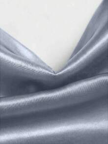Sweetra New Satin Mini Dress With Contrast Lace, Coffee Color, Suitable For Party Wear - Blue - View 5
