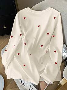 Resyla New Arrival Bestselling Heart Design Women T-Shirt, Beige - Apricot - View 2