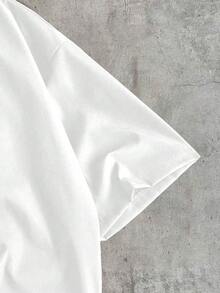 AXEPEAK Men's Casual Minimalist Solid Color Airplane Buckle Front Short Sleeve Shirt, Versatile For Daily Commute, Summer - White - View 5