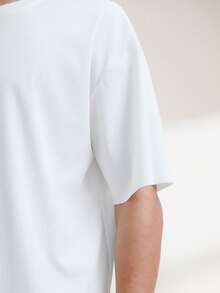 Driftmere Men's Lightweight Breathable T-Shirt, Polyester Slim Fit Short Sleeve Casual Sports Top, Summer - White - View 6