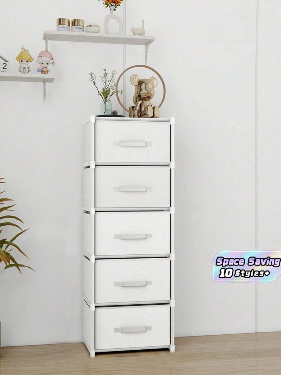 1Pc Small Medium Size Drawer Dustproof No Assembly Freestanding Cube Storage Cabinet Multifunctional Portable Wardrobe Closet Organizer Shoe Rack Bookcase Display Shelf For Bedroom Living Room Kitchen Office Holiday Storage Christmas Gift Home Decor Fall Home Decoration Must Have Hot Search - Multicolor - View 1