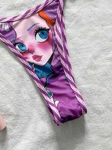 Swim Vcay 女士夏季沙滩印花露背系带性感比基尼泳装套装 - 彩色 - 查看 7