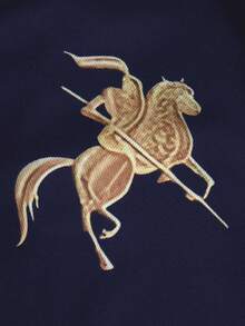 STYNVO 男士字母印花短袖休閒通勤 Polo 衫 - 藏蓝色 - 查看 4
