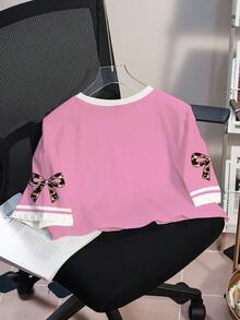 HELLO KITTY AND FRIENDS | SHEIN 女士休闲字母卡通印花圆领T恤，日常百搭 - 白色 - 查看 2