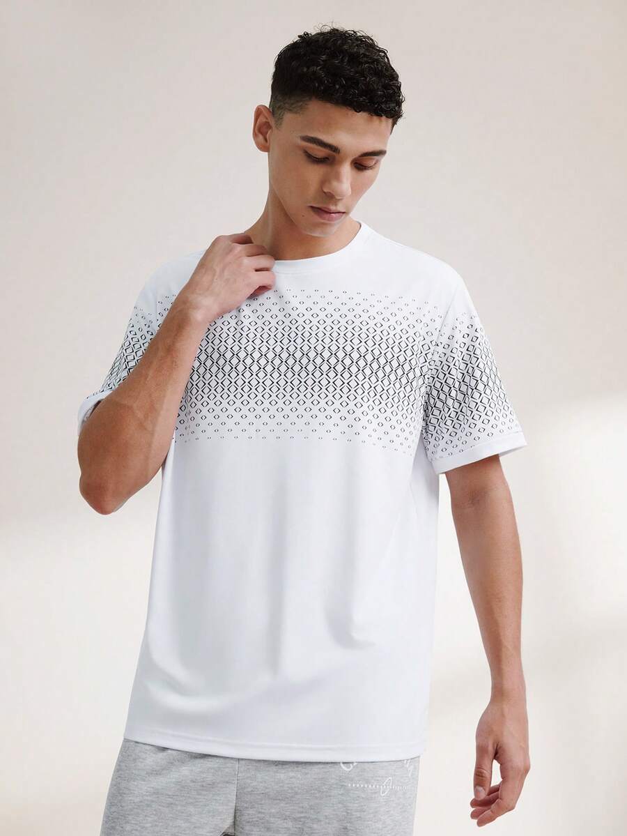 Driftmere Men's Crew Neck Short Sleeve Printed Casual T-Shirt, Everyday Wear Men T Shirts Casual - White - View 1