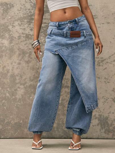 Denimoi Fashion Denim Jeans Fashionable Streetwear Fashion Jeans Layered Waist Jeans