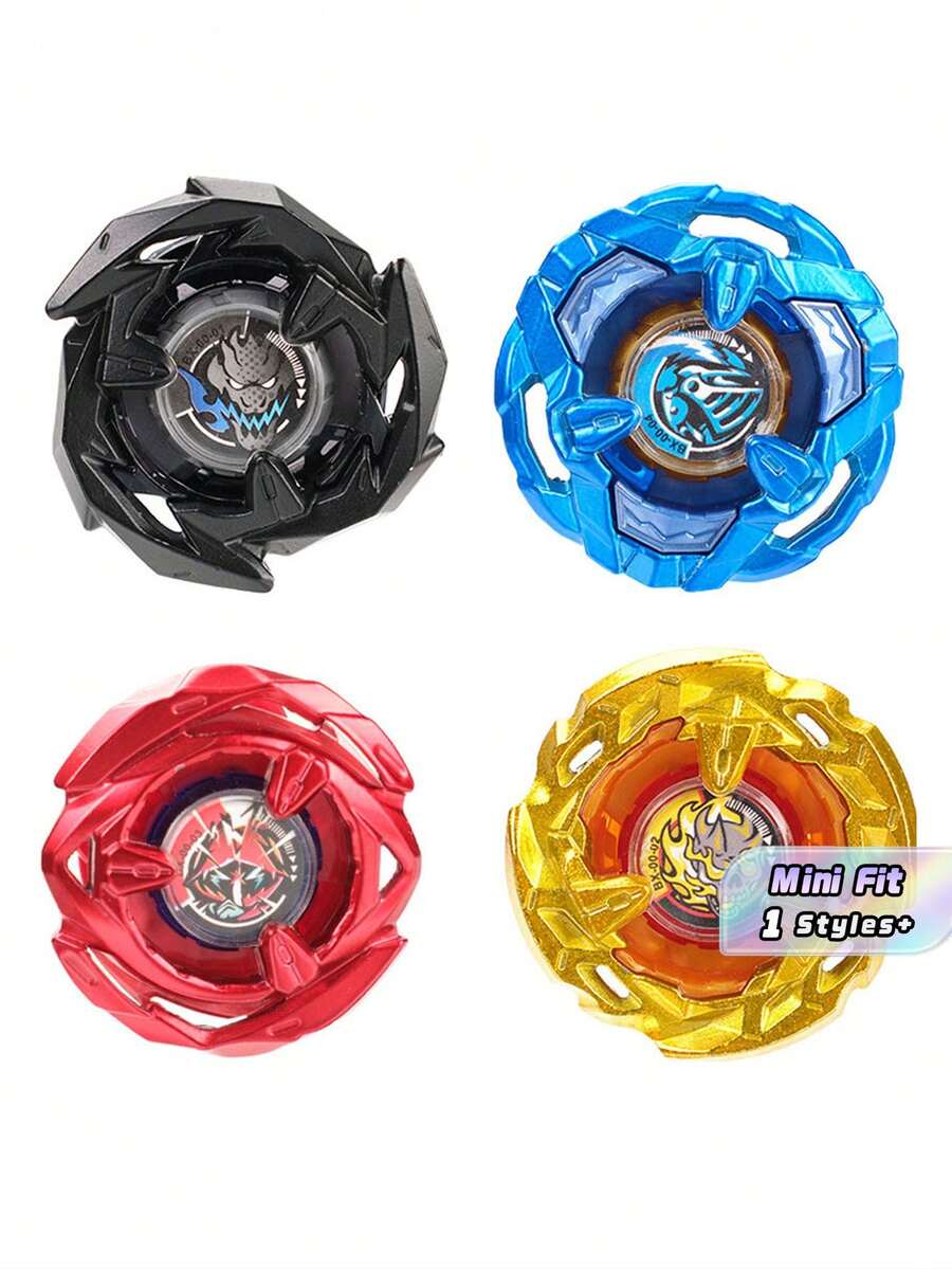 Metal Battle Spinner Gyro Set With Launcher, Rotating Metal Fighting Top Set, Classic Spinning Tops Battle Kit, Portable Outdoor Indoor Interactive Battle Gyro With Launcher - Gold - View 1