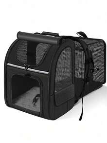 宠物航空箱、猫咪航空箱、宠物手提袋、宠物吊带航空箱 - 适用于中型猫咪和小型犬（体重不超过15磅）的软边猫咪航空箱、宠物携带包、符合航空公司规定的旅行犬用航空箱、猫咪航空箱、猫咪航空箱 - 彩色 - 查看 13