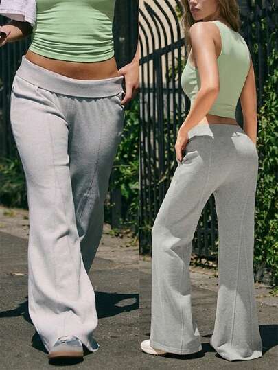 Fluxe Women's Solid Color Elastic Waist Casual Pants