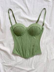 Camiseta de mujer  con textura de punto de onda, parte superior de mujer, playa, , sexy, cita, vacaciones en la playa, cita de vacaciones, té de la tarde, temporada de bodas, crucero de play - Verde - Ver 6
