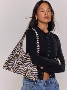 MUSERA Túi đeo vai nữ, Túi Hobo, Họa tiết ngựa vằn, Họa tiết động vật, Thời trang, Thanh lịch, Đơn giản, Cá nhân hóa, Đa năng, Cổ điển, Đi làm, Văn phòng, Hẹn hò, Hàng ngày, Mua sắm, Trà chiều - Ngựa vằn - Xem 1