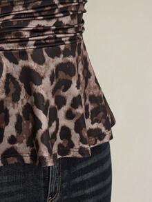 SHEIN ICON Women's Leopard Print Halter Backless Tight Crop Top, Summer Streetwear,Summer Top - Multicolor - View 10