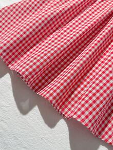 Cozy Pixies Đầm chữ A không tay họa tiết dâu tây móc len cho bé gái, kiểu dáng đồng quê dễ thương, thích hợp cho bé gái đi chơi, dã ngoại, nghỉ mát mùa xuân/hè. - Đỏ - Xem 12