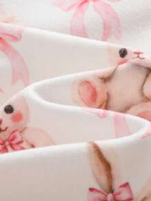 Cozy Pixies Bộ đồ ngủ hai mảnh cho bé gái, gồm áo dài tay cổ tròn mềm mại và quần dài cạp chun, họa tiết thỏ và nơ, thích hợp mặc ở nhà, đi nghỉ mát, lễ Phục Sinh, mặc nhiều lớp và nhiều dịp khác. - Nhiều màu - Xem 7