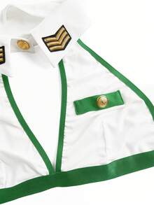 Fantasy Costume Valentine's Day Office Professional Secretary Sexy Lingerie Set, 4pcs - Green - View 8