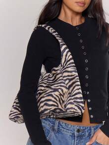 MUSERA Túi đeo vai nữ, Túi Hobo, Họa tiết ngựa vằn, Họa tiết động vật, Thời trang, Thanh lịch, Đơn giản, Cá nhân hóa, Đa năng, Cổ điển, Đi làm, Văn phòng, Hẹn hò, Hàng ngày, Mua sắm, Trà chiều - Ngựa vằn - Xem 2