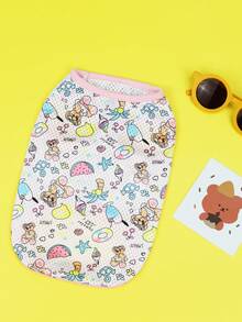 PETSIN Pet Spring New Dog Clothes Animal Supplies Pet Clothing Dog Tank Top Cat T-Shirt Teddy Outfits Small Animal Attire Casual Cool Tank Top Dog Clothes Cat Clothes Two-Season Spring & Summer New Tank Top - Multicolor - View 11