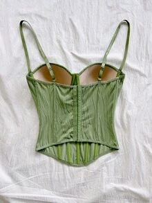 Camiseta de mujer  con textura de punto de onda, parte superior de mujer, playa, , sexy, cita, vacaciones en la playa, cita de vacaciones, té de la tarde, temporada de bodas, crucero de play - Verde - Ver 2