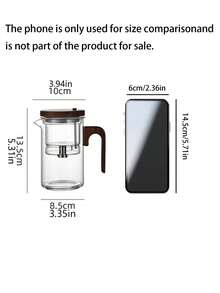 Magic Teapot, Water-Divided Glass Teapot, 2025 Pressure Control Magic Teapot, Magic Glass Teapot With Filter, Suitable For Fragrant Tea And Loose Tea Magic Teapot - Tea Square (Transparent) 600ML - View 4
