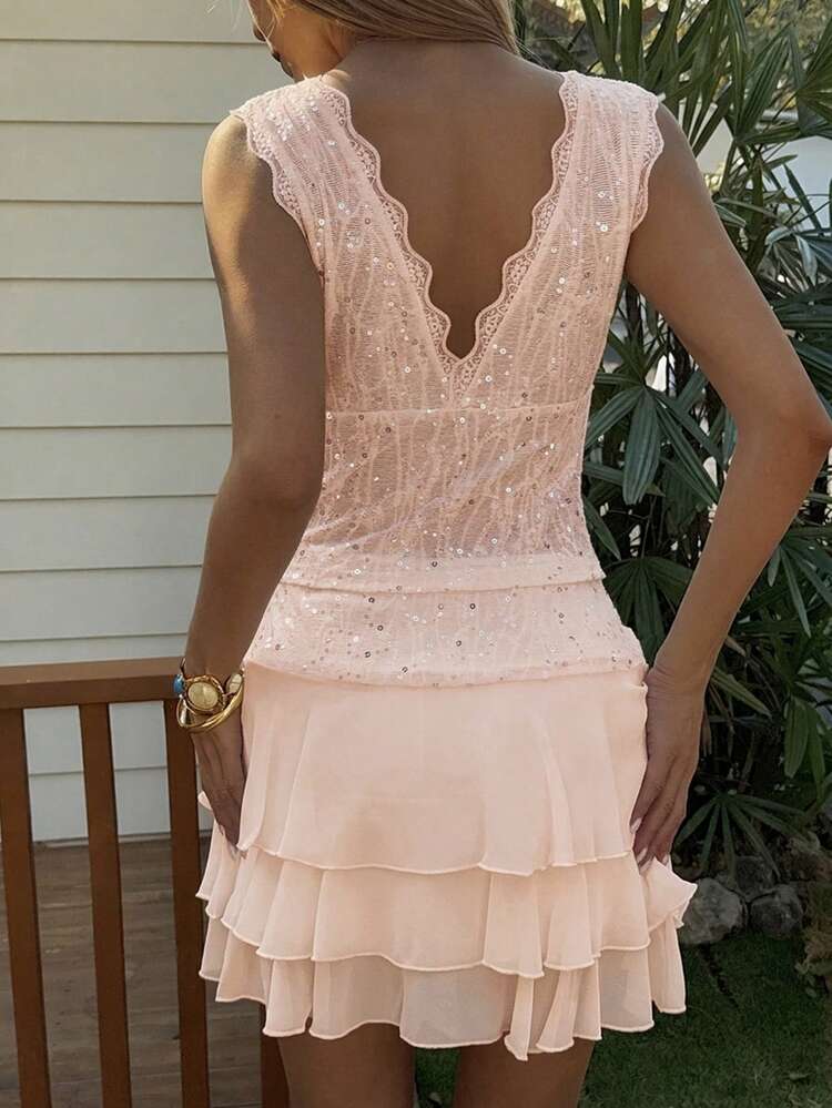 Beach Party Holiday Outfit, Summer White Lace Patchwork Ruffle Hem Skirt, Women 2 Pieces Set For Vacation