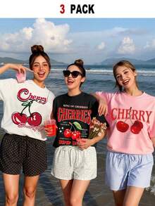 Veykashi 3pcs/Set Celana Pendek Ukuran Besar Bergaris, Kotak-kotak, Motif Leopard, Cocok untuk Kencan di Pantai, Liburan Malam di Musim Semi/Panas, Warna Beige Putih, Gaya Kasual Elegan - MultiWarna - View 4