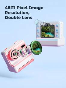 Teckwe Kids Instant Print Camera, 1080P Digital Camera With Zero Ink Thermal Printer, Portable Photo Camera For Children, Selfie Camera With Print Paper, Birthday Gift For Girls Boys - Multicolor - View 4