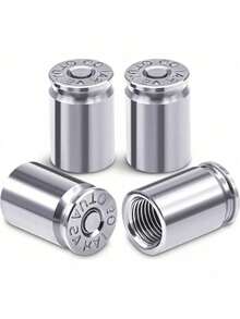 4PCS Aluminum Alloy Bullet Shell Tire Valve Stem Caps Decorative Dustproof Car Air Stem Cover For Cars SUV Trucks Bikes Motorcycles Bicycles Auto Accessories - A - View 24
