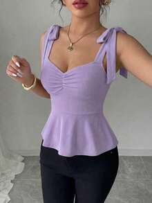 Camiseta de mujer elegante y romántica - Púrpura malva - Ver 4