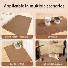 1 pièce Tapis à gratter extra large pour chat, tapis de sommeil en tapis, résistant aux griffures et anti-peluches pour protéger le canapé - Multicolore - Voir 6