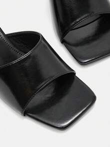 CUCCOO CURVES Women Shoes Women's Square Head Buckle Design Daily Versatile Fashion Wide Last High Heels - Black - View 7