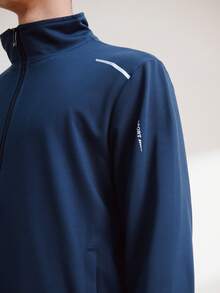 Driftmere Chaqueta con cremallera y pantalón de chándal con gráfico de letras para hombres, ropa de otoño - Azul Marino - Ver 8