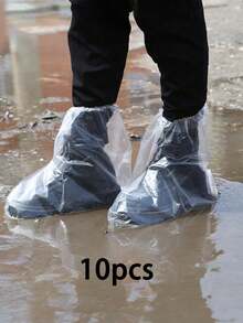 10 buah Pelindung Sepatu Tahan Air & Anti Selip untuk Hari Hujan - Ideal untuk Arung Jeram, Aktivitas Luar Ruangan & Menjaga Sepatu Tetap Kering, Pendinginan Musim Panas, Pantai, Perjalanan - Transparan - View 7