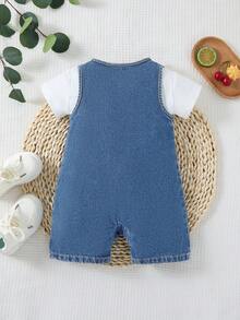 Bộ áo liền quần không tay cho bé trai, màu xanh navy. - Rửa nhẹ - Xem 8