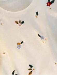 SuriyaCove Women Floral Embroidered Sleeveless Tank Top For Summer - White - View 5