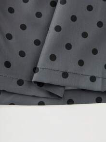 SHEIN Franclia Short gris à boutons et pois taille mi-haute jambe droite pour femme, polyvalent pour le trajet, le bureau, le port quotidien, les occasions formelles, l'été et l'automne - Multicolore - Voir 7