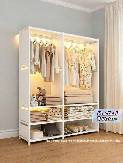 1 Tủ quần áo đa năng 4 tầng - Kệ lưu trữ chống bụi có thanh treo, dễ dàng lắp đặt không cần dụng cụ, cao 66,93 inch, thích hợp để đựng giày dép, quần áo, túi xách, v.v. Thiết kế tiết kiệm không gian, phù hợp cho phòng ngủ, văn phòng, ký túc xá và phòng khách.